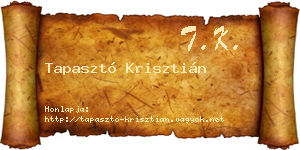 Tapasztó Krisztián névjegykártya
